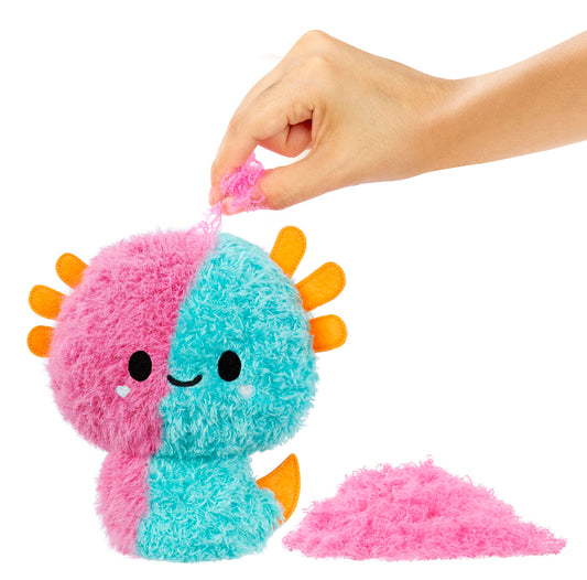 Fluffie Stuffiez Axolotl Small Collectible Feature Plush - Surprise Reveal Unboxing with Huggable ASMR Fidget DIY Fur Pulling, Ultra Soft Fluff